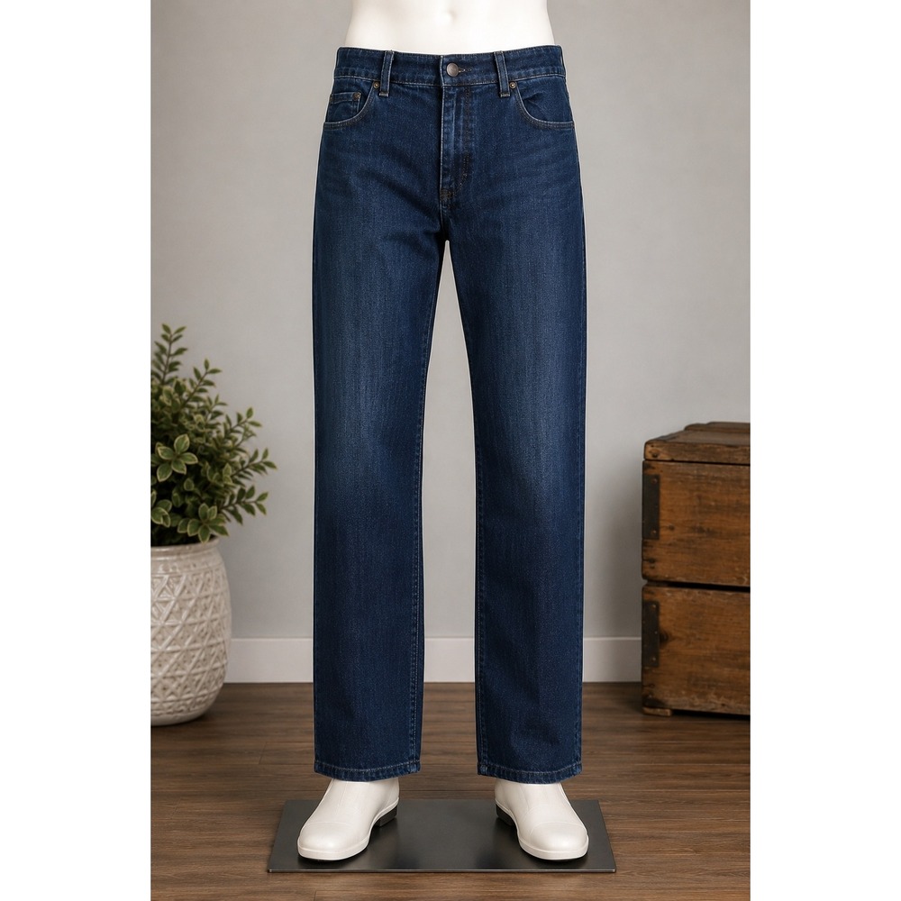 Mott & Bow Mens Straight Leg Dark Wash Indigo Stretch Denim Jeans W32 L32